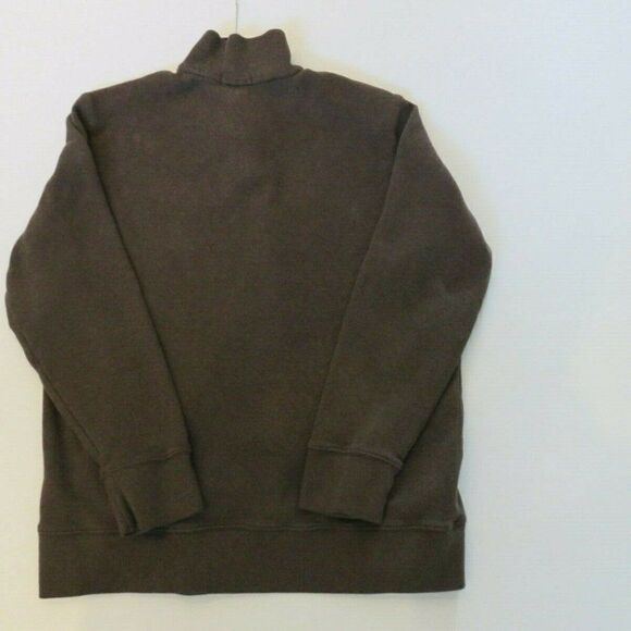 Lands End Pullover Sweater Men's Size Large Brown 1/4 Zip Heavyweight Cotton - Picture 4 of 7